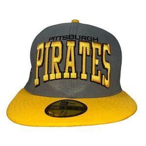 New Era 59Fifty Pittsburgh Pirates Fitted Hat Grey / Yellow 7 1/2 (59.6)